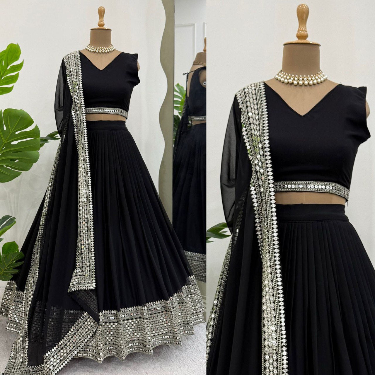 Black Georgette Lehenga
