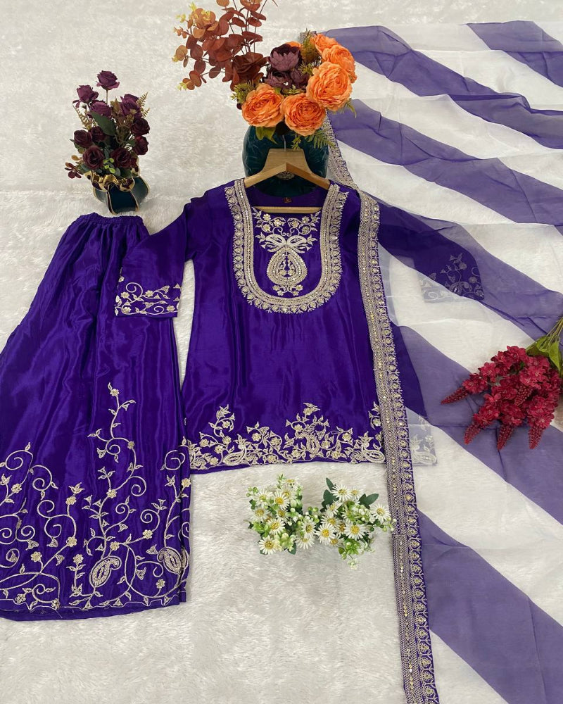 Purple Palazzo Outfit