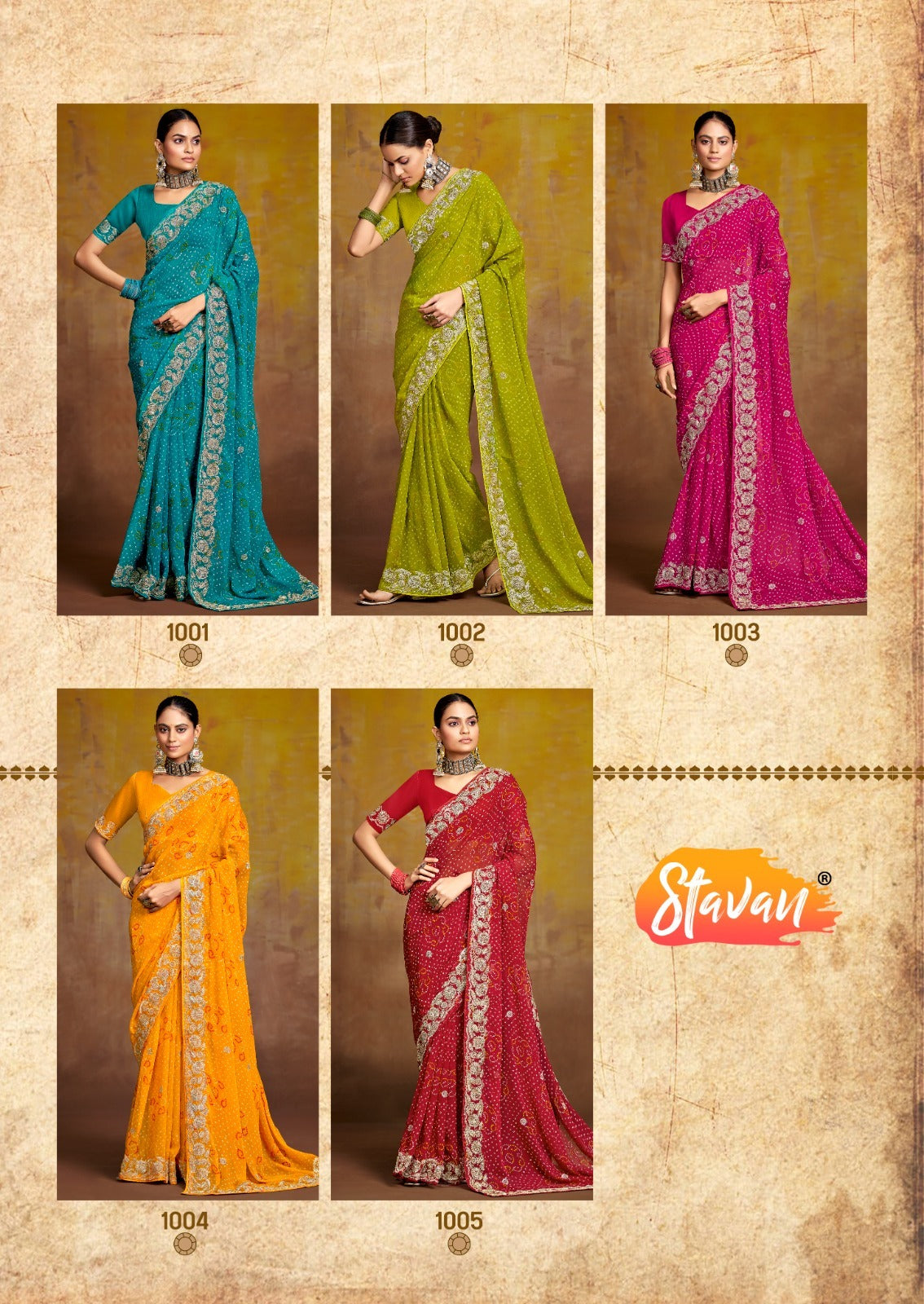 Olive Green Georgette Saree