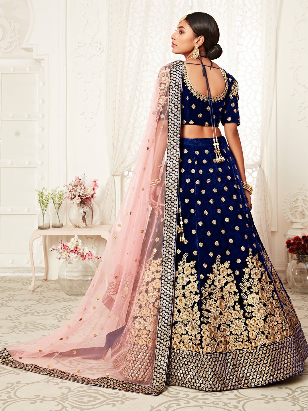 Blue Velvet Lehenga