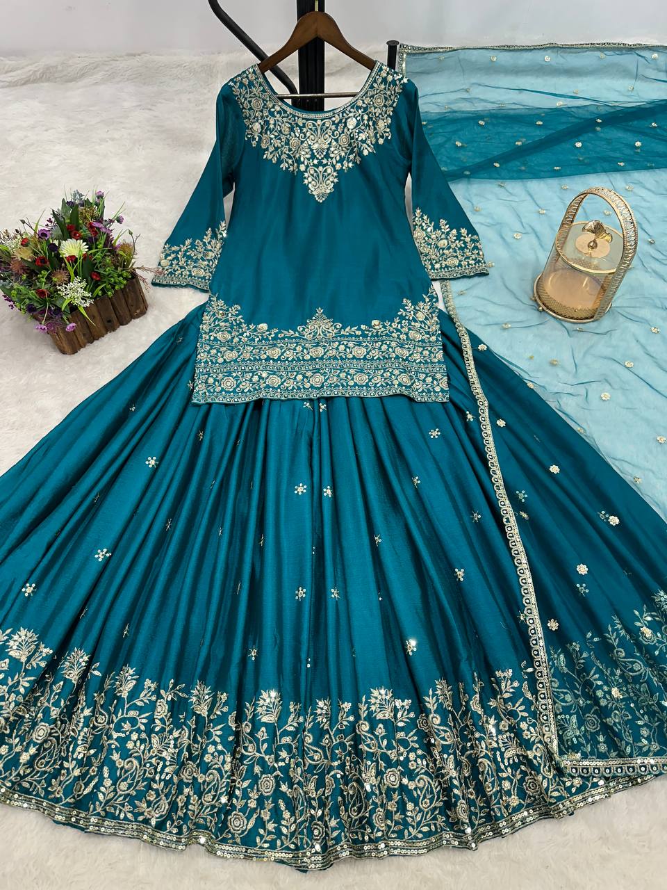 Peacock Green Lehenga