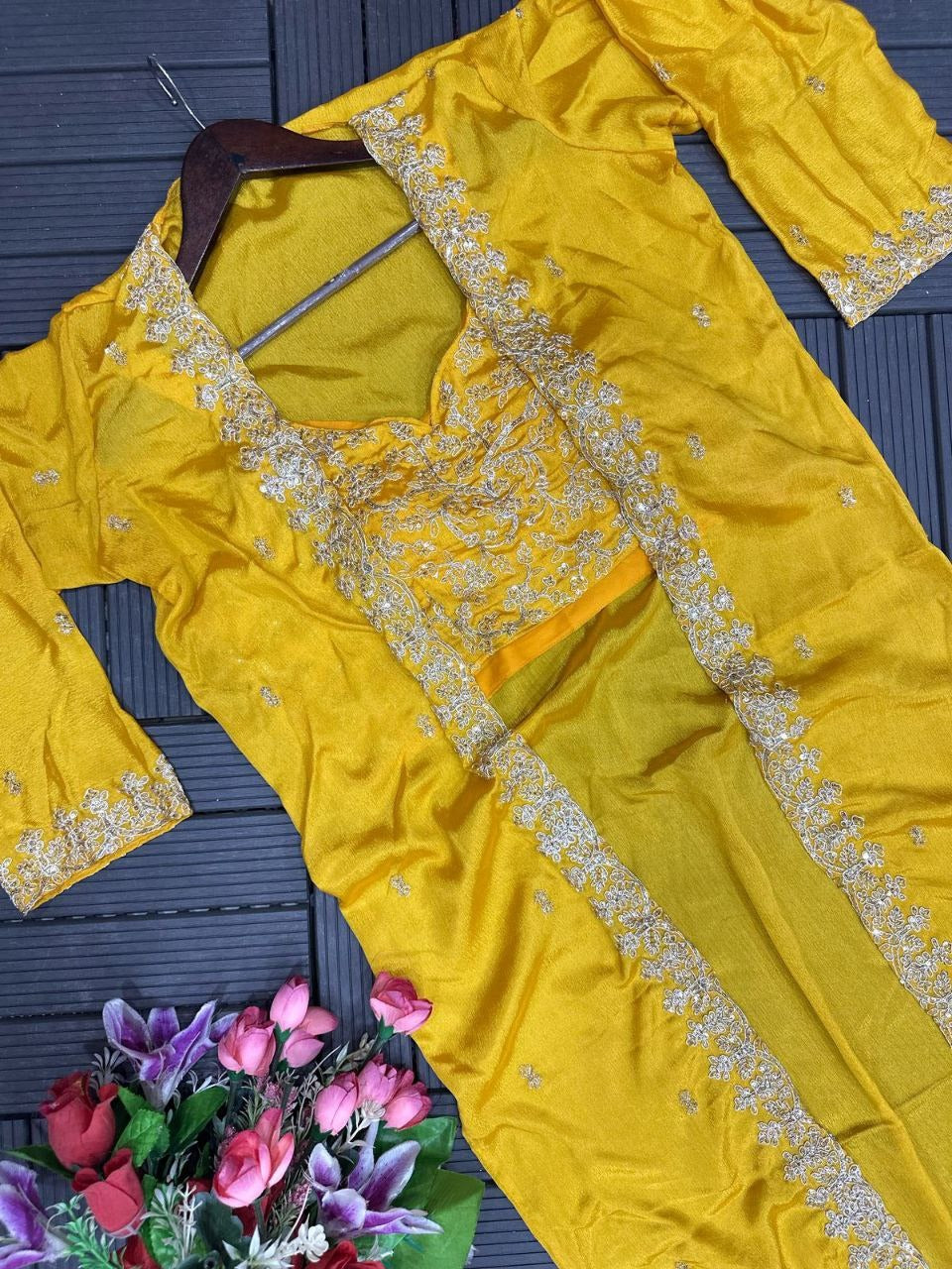 Yellow Dhoti Indo Western Outfit