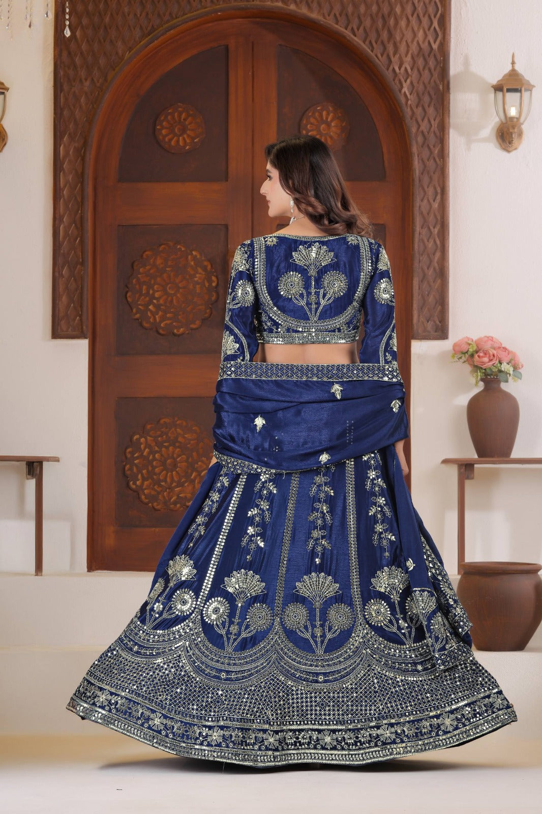 Blue Silk Lehenga