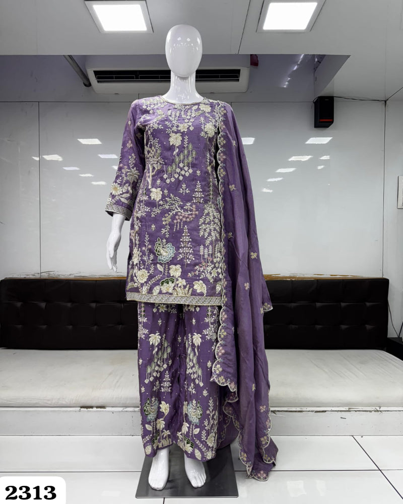 Soft Purple Palazzo Set