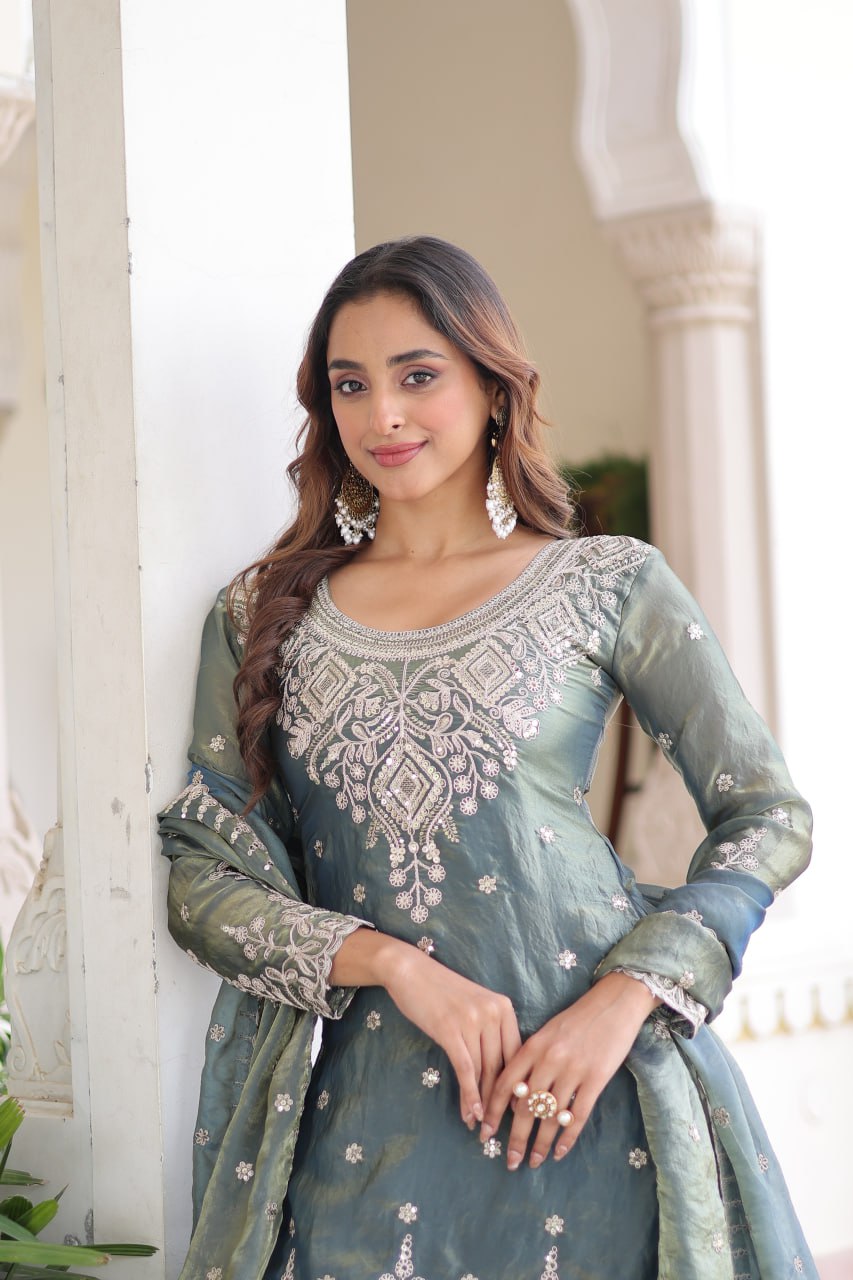 Sage Green Sharara Outfit