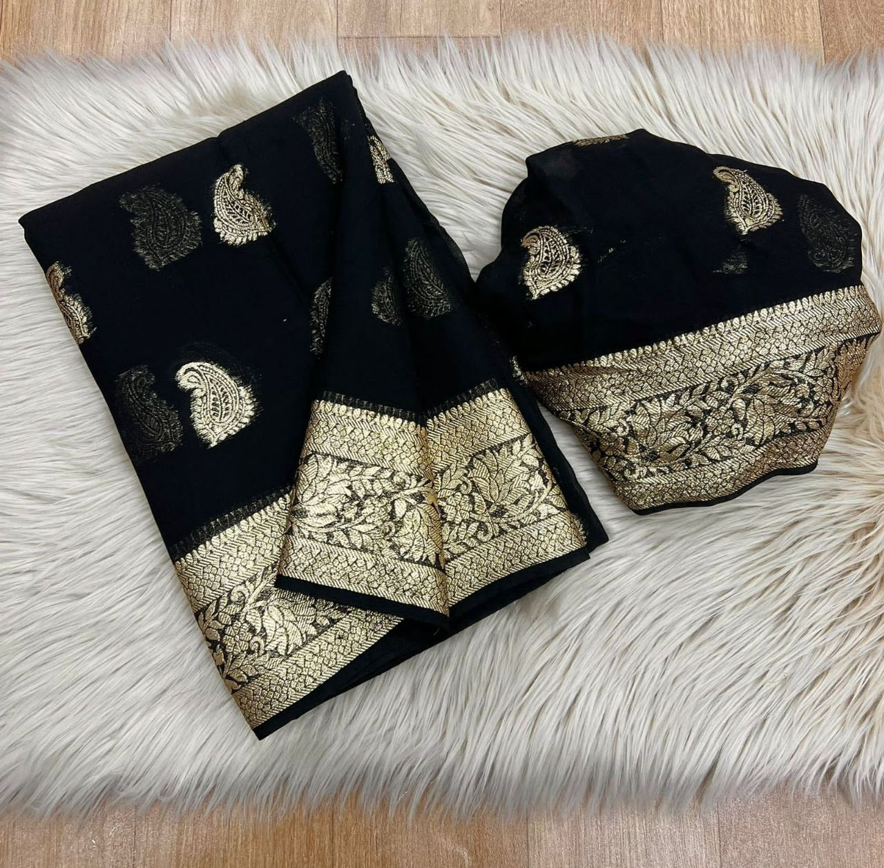 Black Georgette Saree