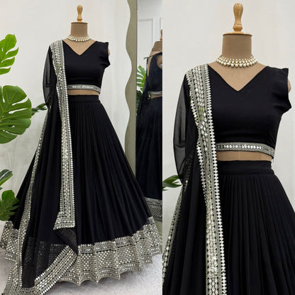 Black Georgette Lehenga
