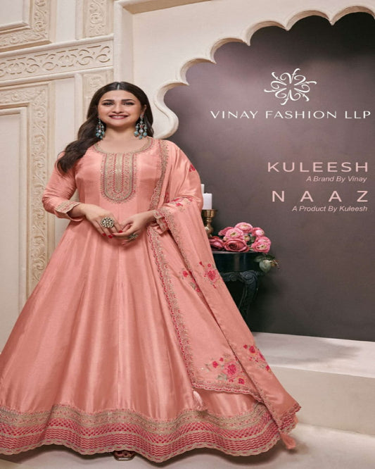 Peach Moonga Silk Outfit
