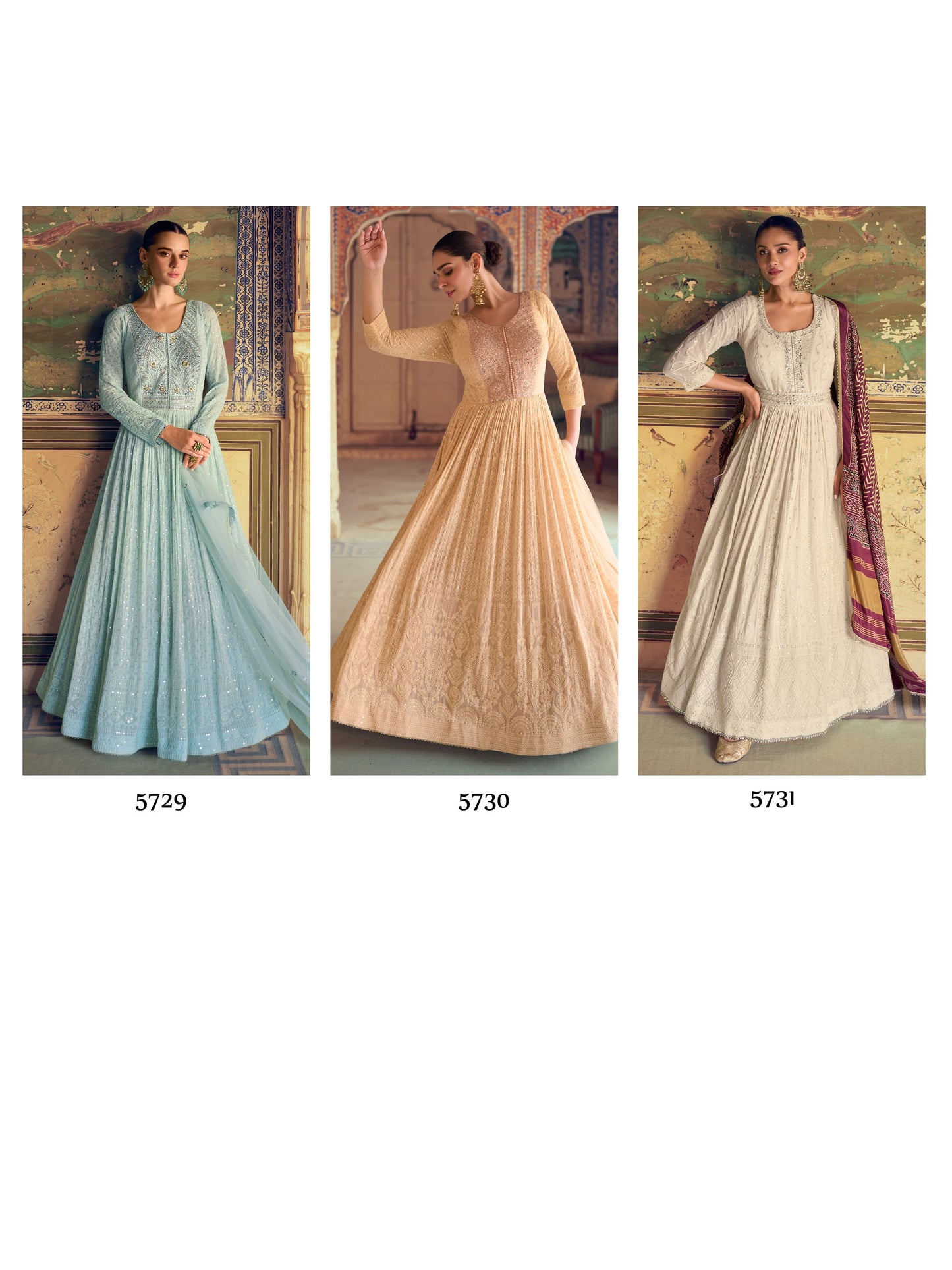 Cream Georgette Gown
