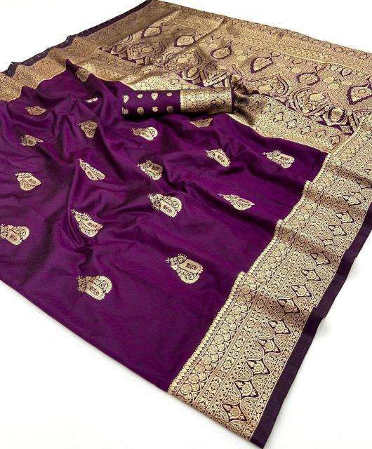 Purple Handloom Silk Saree