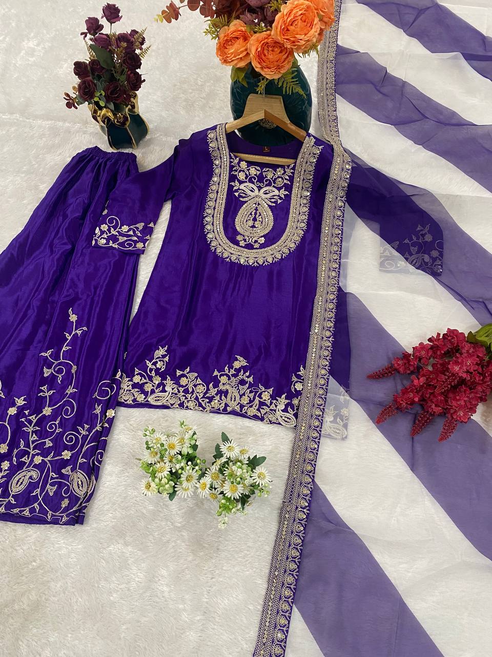 Purple Palazzo Outfit