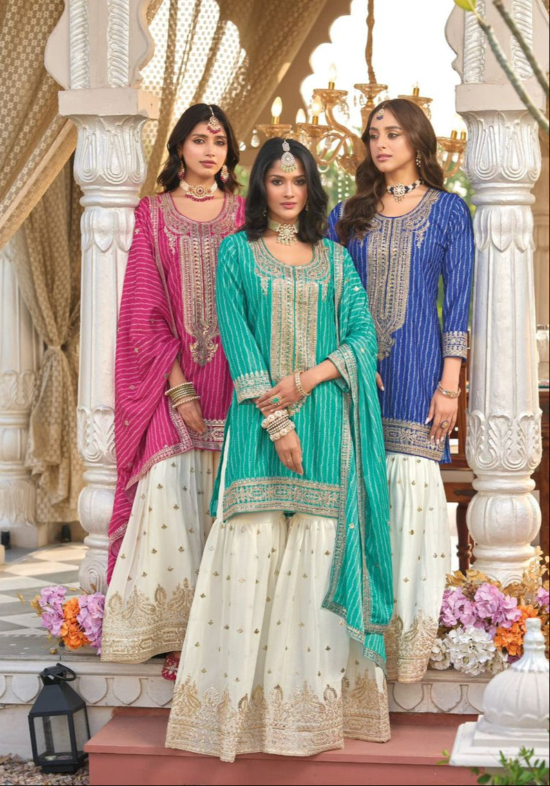 Teal Blue Sharara Outfit