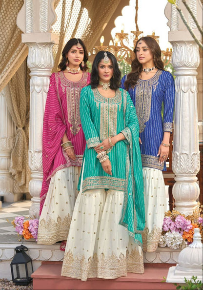 Teal Blue Sharara Outfit