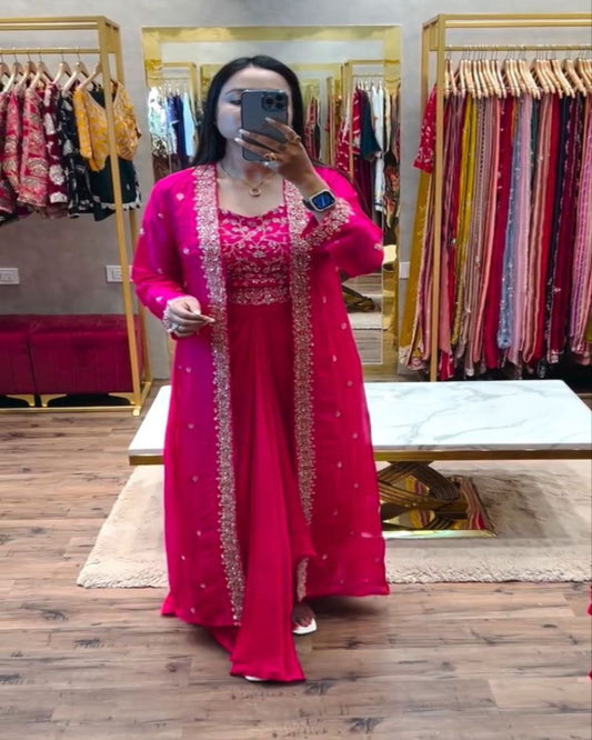 Pink Dhoti Outfit
