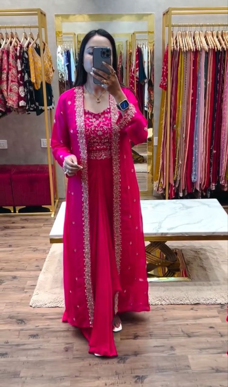 Pink Dhoti Outfit