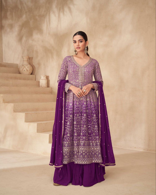 Shaded Lavender Indo Western Outfit