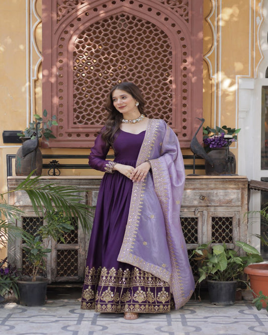 Purple Anarkali Gown