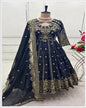 Blue Heavy Embroidered Gown