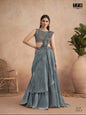 Dusty Teal Lehenga Saree