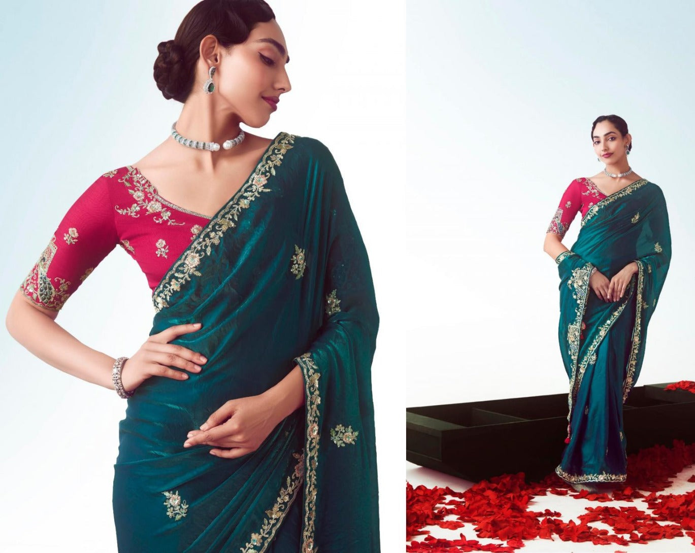 Emerald Green Silk Saree
