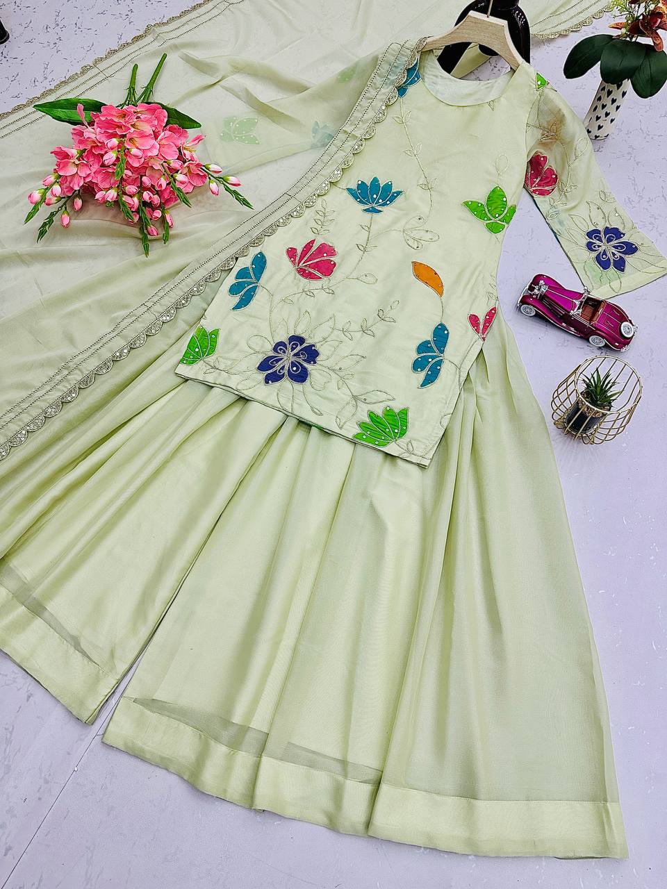 Light Green Sharara Outfit