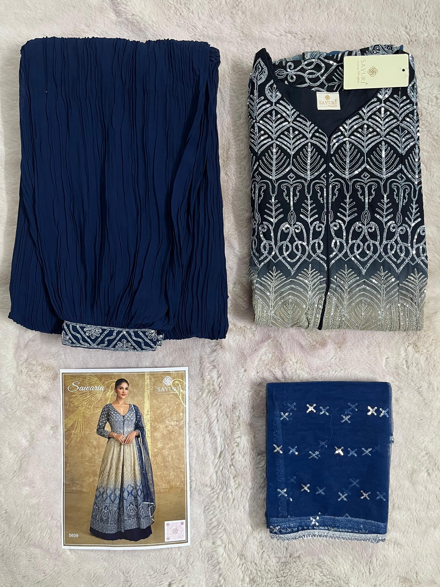 Shaded Blue Skirt Outfit