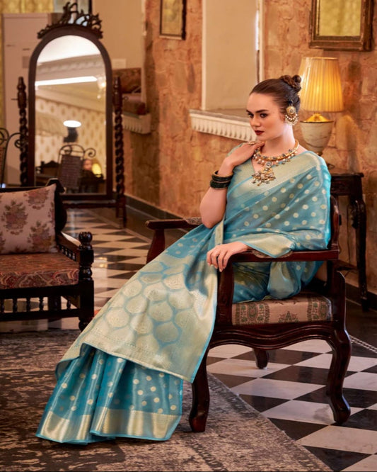 Light Blue Silk Saree