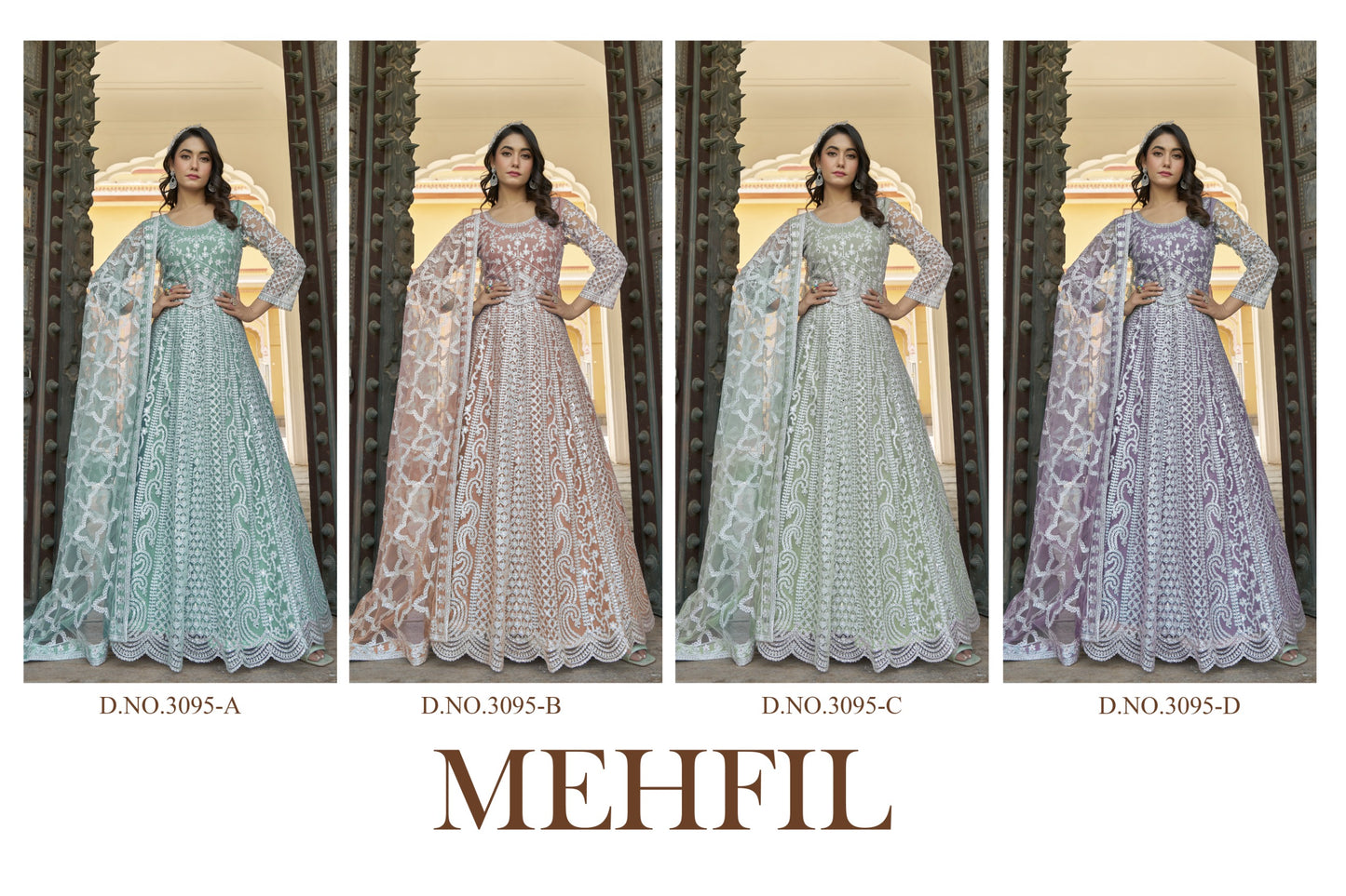 Light Pista Green Gown With Dupatta
