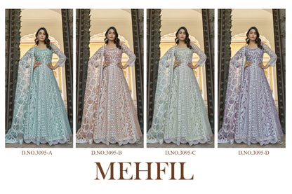 Light Pista Green Gown With Dupatta