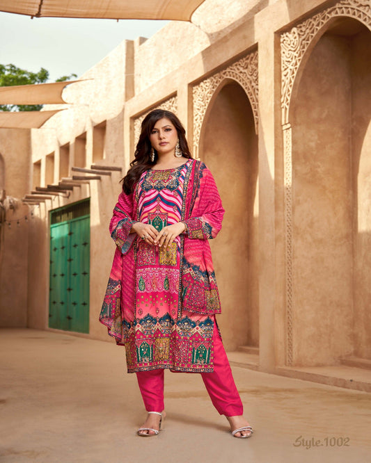 Pink Digital Print Suit