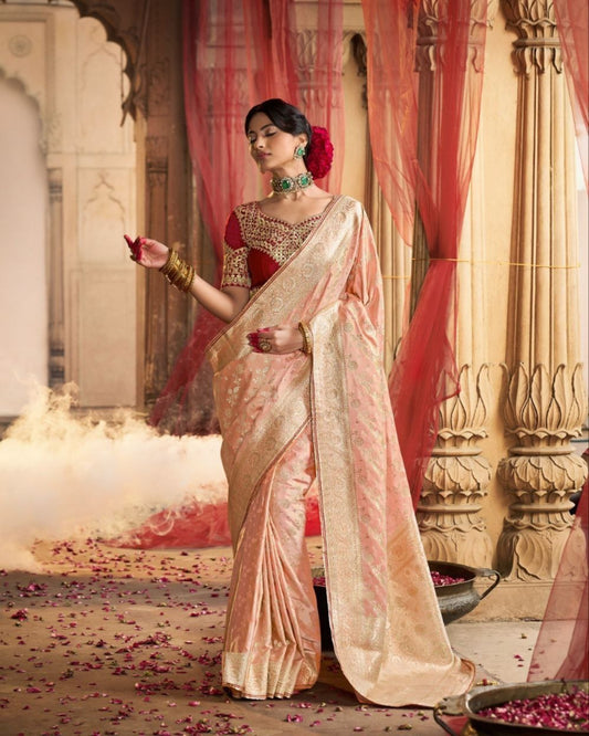 Peach Silk Saree