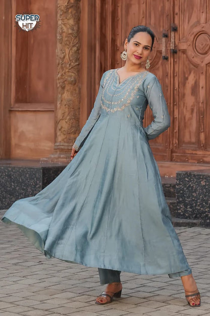 Sky Blue Silk Outfit