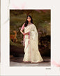 Cream And Pink Silk Saree