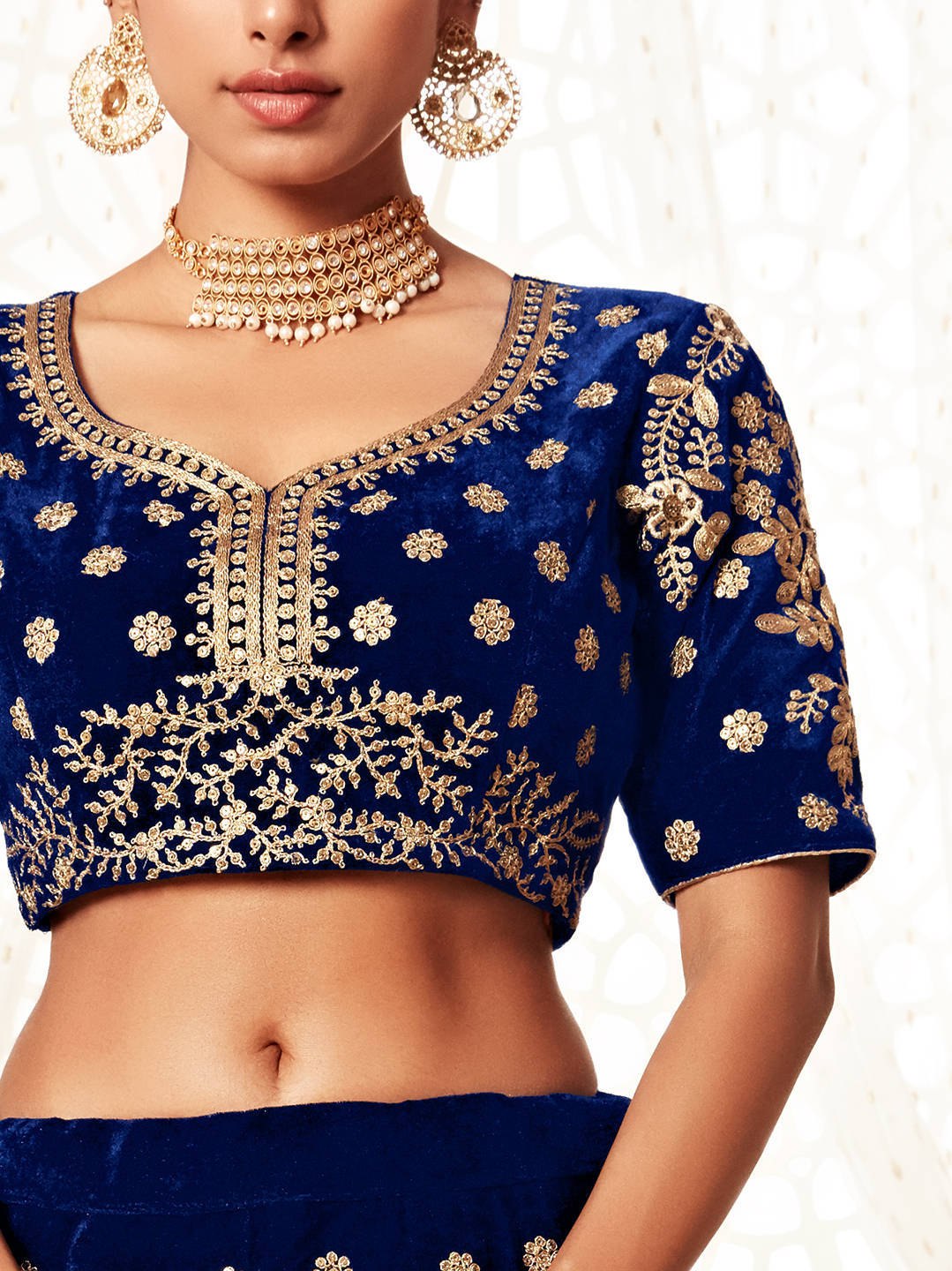 Blue Velvet Lehenga