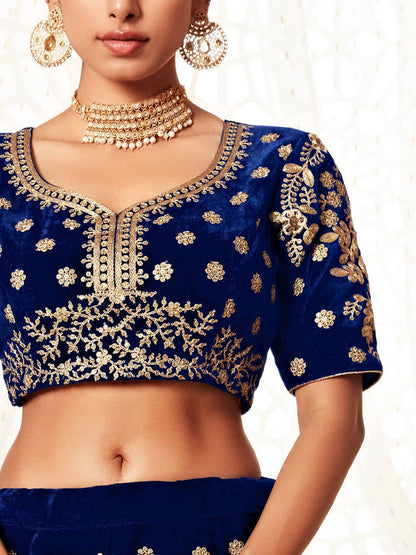 Blue Velvet Lehenga