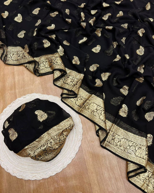 Black Georgette Saree