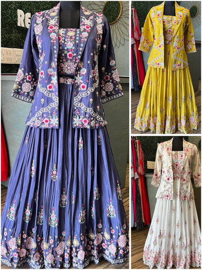 Amethyst Silk Koti Lehenga
