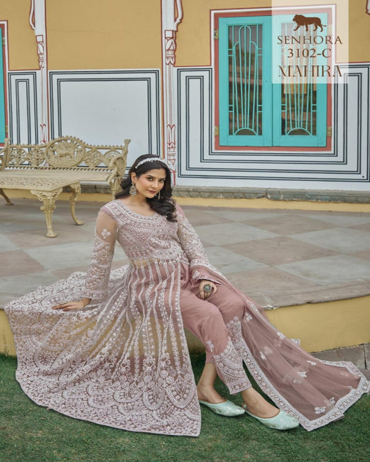 Onion Pink Net Gown