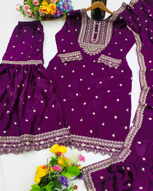 Purple Sharara Outfit