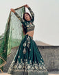 Bottle Green Silk Lehenga