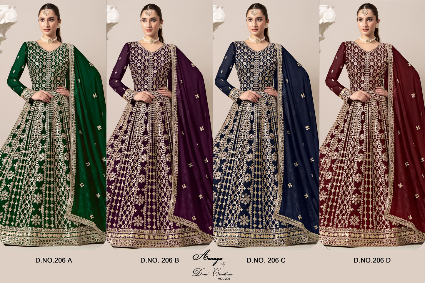 Georgette Maroon Gown
