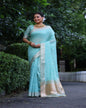 Sky Blue Tissue Silk Saree
