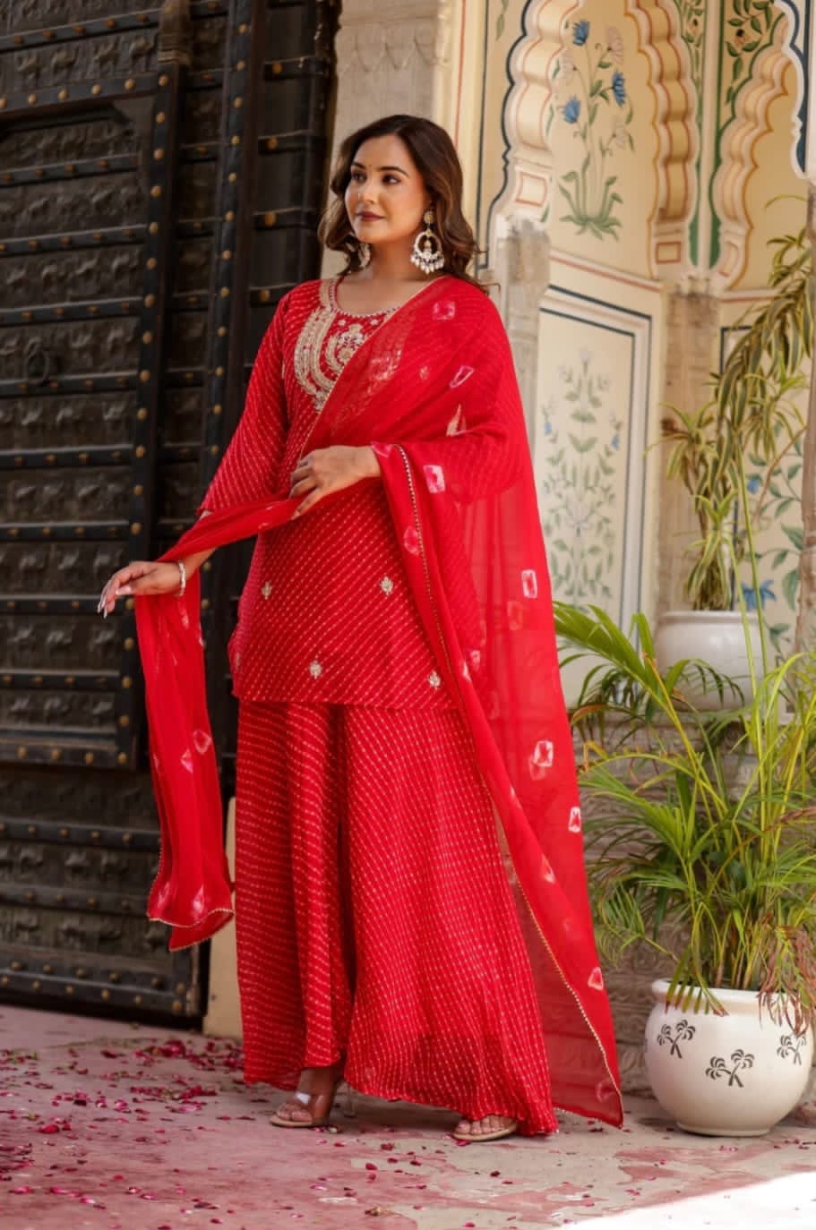 Red Palazzo Outfit