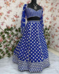 Ink Blue Georgette Lehenga