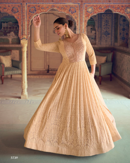 Cream Georgette Gown