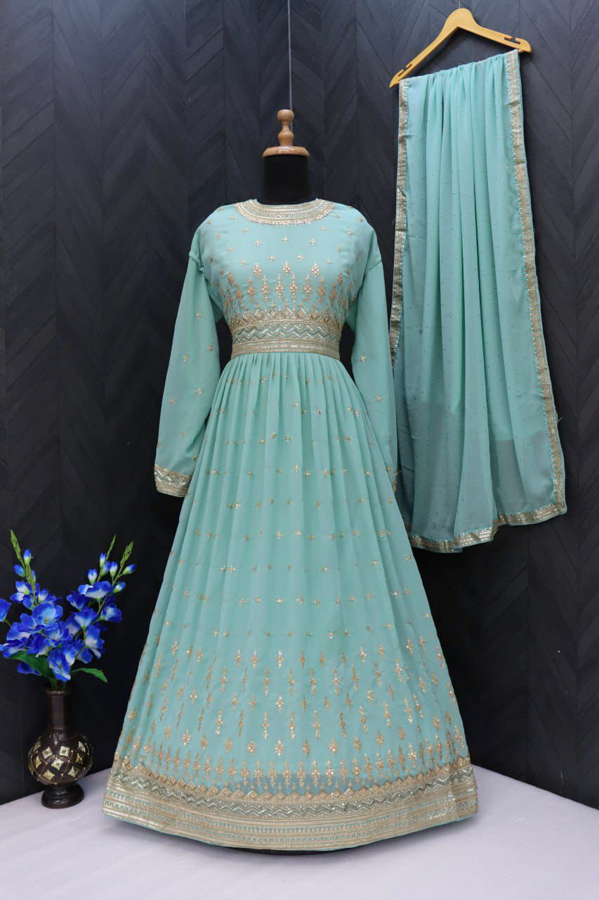 Teal Green Gown Outfit
