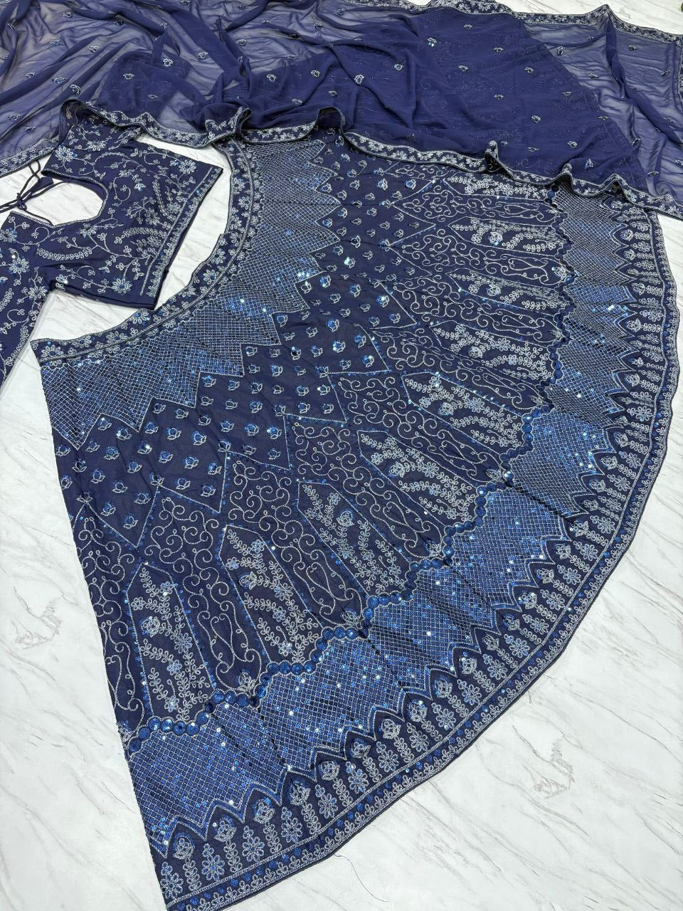 Persian Blue Lehenga