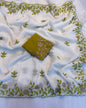Pearl White And Green Silk Saree