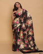 Chocolate Brown Floral Saree