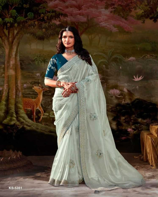 Shades Of Green Silk Saree